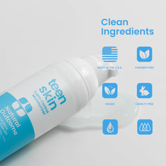 Natural Outcome Teen Skin Moisturizer being applied with a gentle massage on skin.