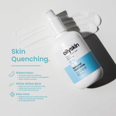 Natural Outcome willow-extract gentle-salicylic-acid-action balances oil on skin.