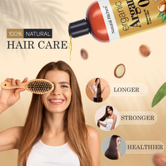 Natural Riches Argan Oil for hair application promotes smoothness and reduced frizz