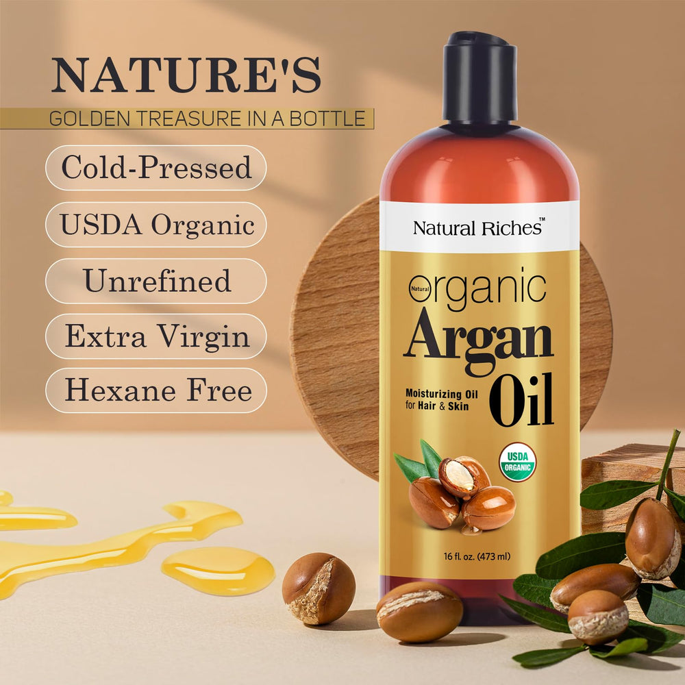 Natural Riches Argan Oil packaged in the USA for quality assurance