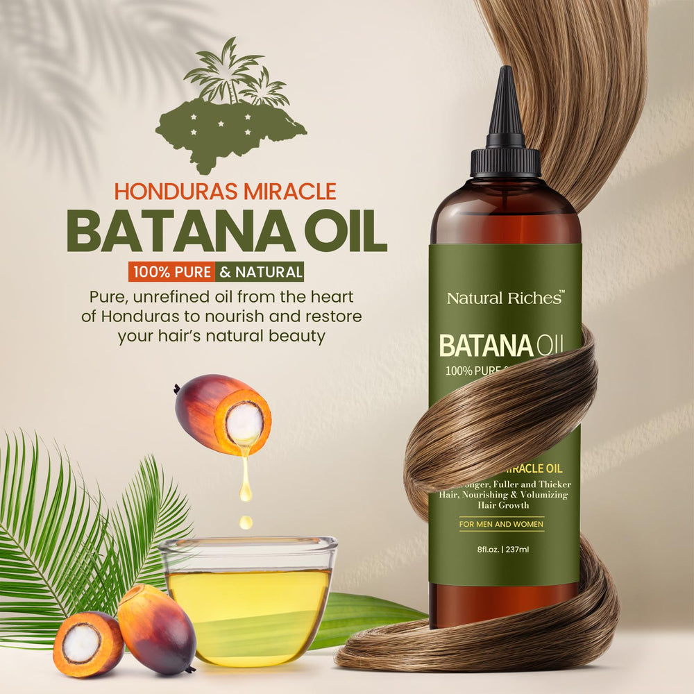 Natural Riches Batana Oil pour demonstrates easy scalp and strand application.