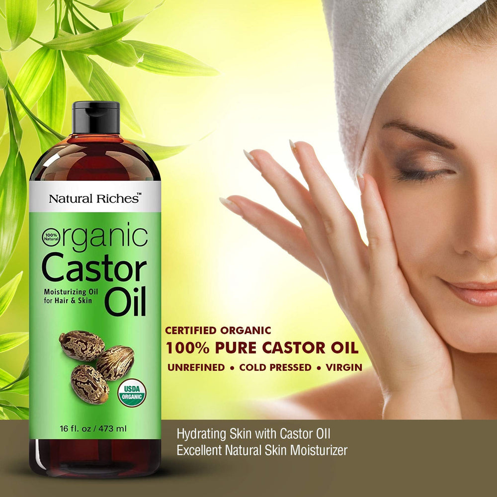 Natural Riches castor oil offers skin moisture and minor inflammation relief.