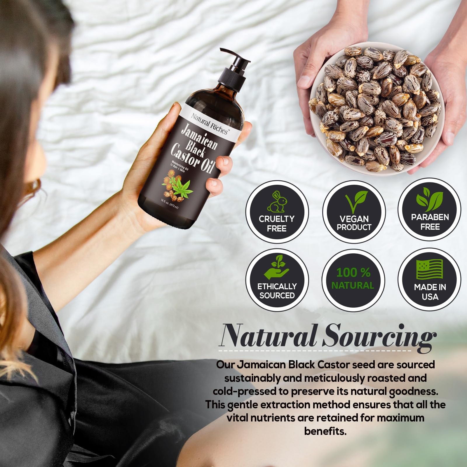 Natural Riches eyelashes/brows image suggests fuller lashes and conditioned brows