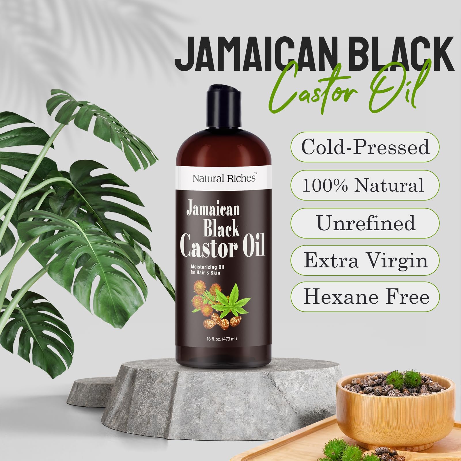 Natural Riches Jamaican Black Castor Oil applied to lashes for conditioning and potential fullness.