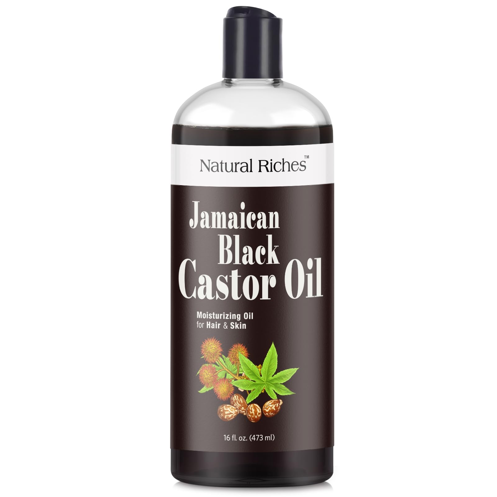Natural Riches Jamaican Black Castor Oil origin from Jamaica signals authentic ingredient quality.