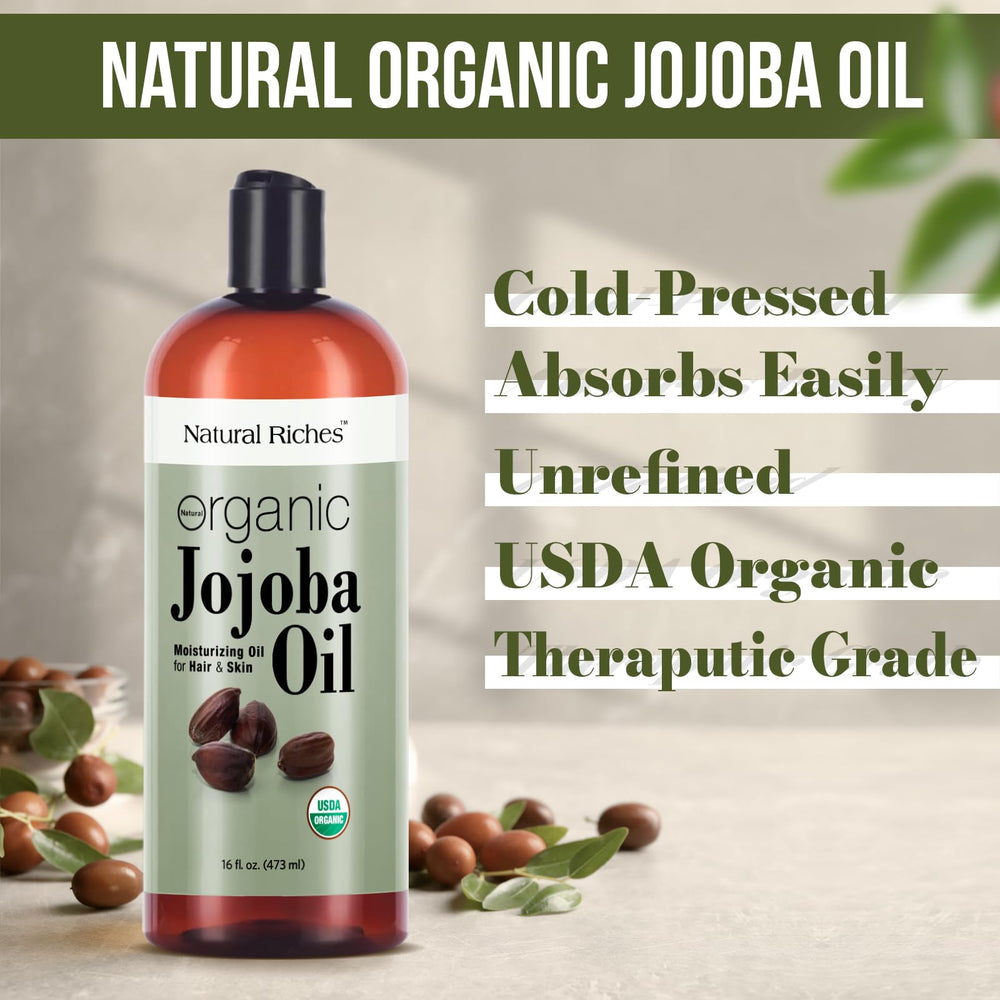 Natural Riches Jojoba Oil bulk size packaging ready for DIY beauty routines
