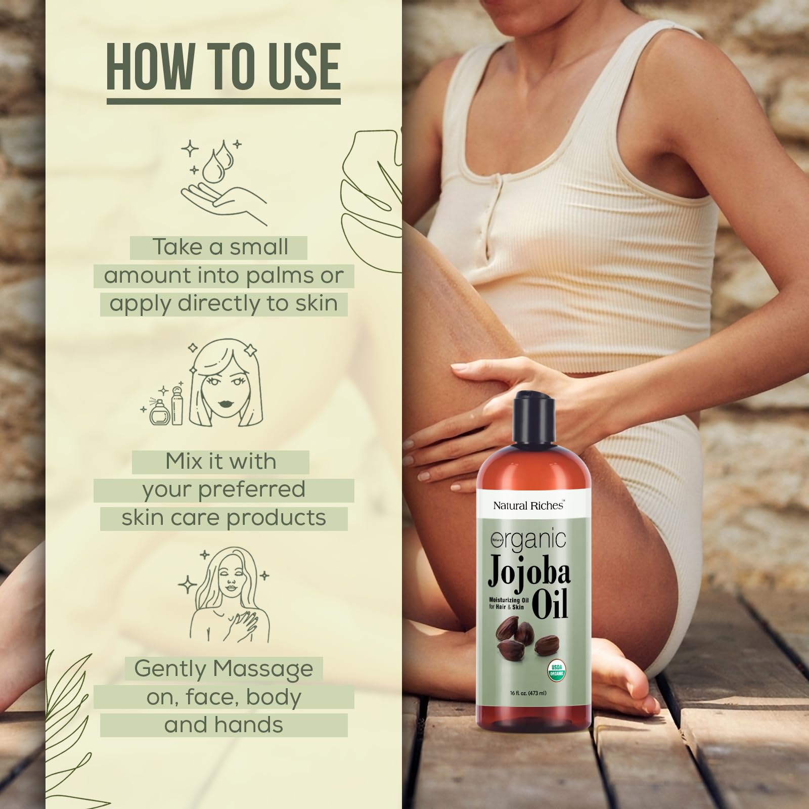 Natural Riches Jojoba Oil for nails and cuticles in nail care routine