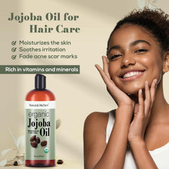 Natural Riches Jojoba Oil pump bottle for easy facial and body application