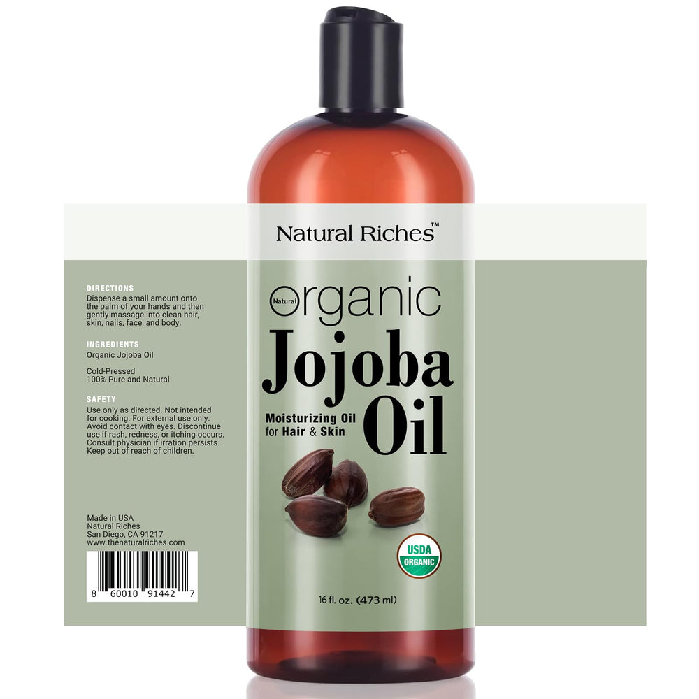 Natural Riches Jojoba Oil texture close up highlights lightweight moisturizing feel