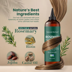 Natural Riches Rosemary Oil biotin ingredients showcase fortified blend for hair strength.