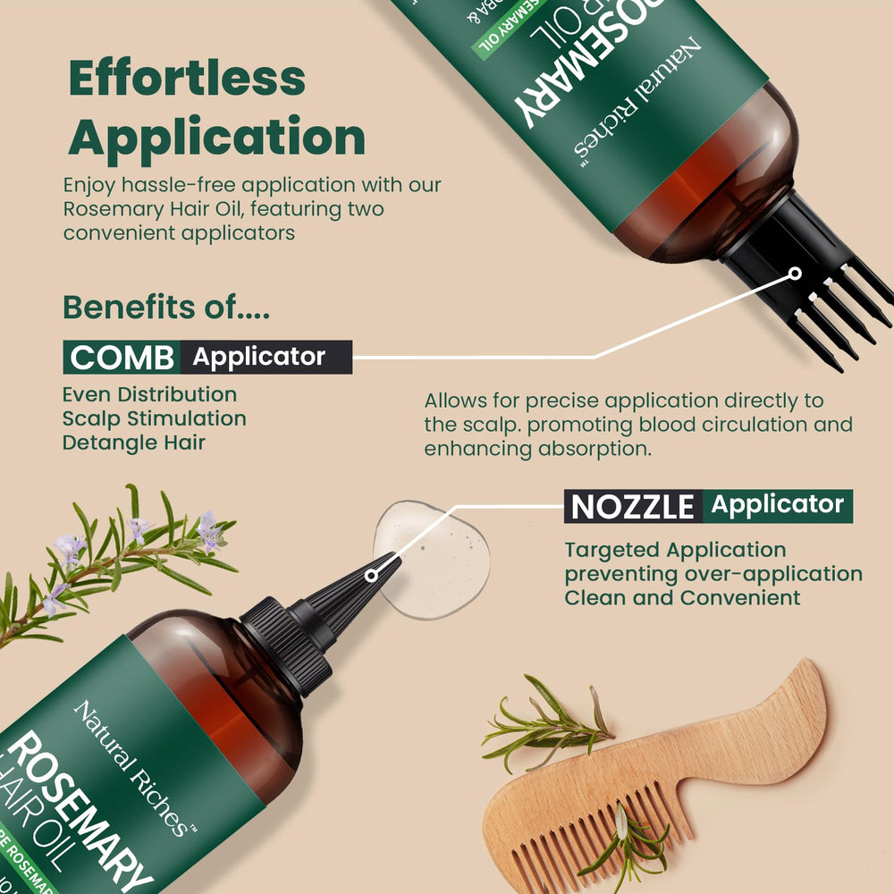 Natural Riches Rosemary Oil made-in-usa label emphasizes quality and domestic production.