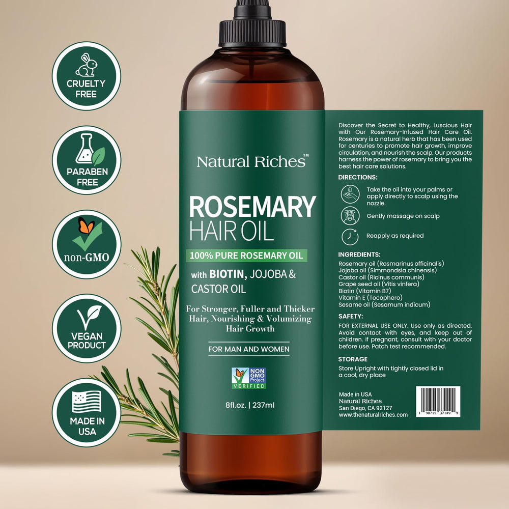 Natural Riches Rosemary Oil shine-hair result shows enhanced manageability and natural luster.