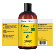 Natural Riches Vitamin E Oil application on hand for deep moisturization