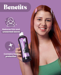 Natural Sant Liso Vital leave-in application demonstrates detangling and heat protection