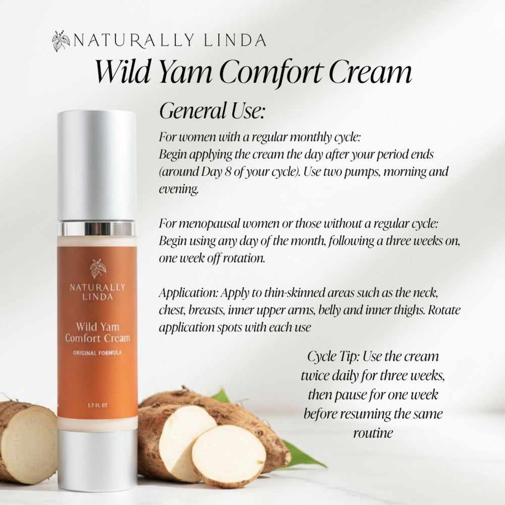 NATURALLY LINDA Wild Yam Cream jar close-up showing smooth texture.