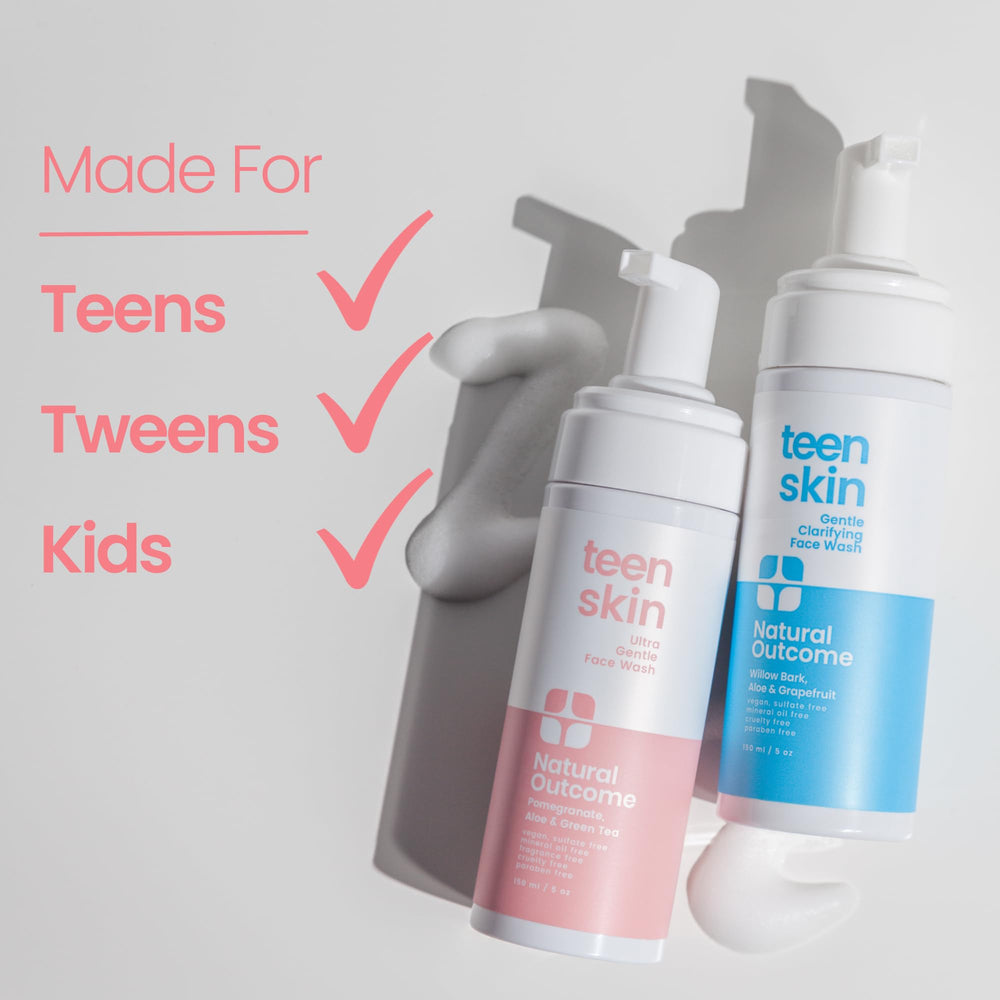Natural Outcome blemish-support regular-use closeup suggesting clearer skin potential