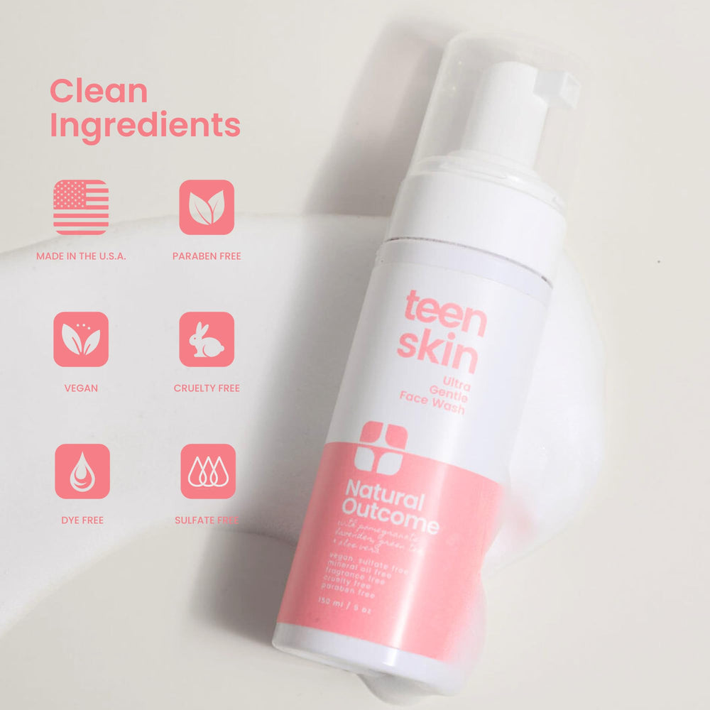 Natural Outcome green tea pomegranate aloe ingredients highlight soothing botanicals