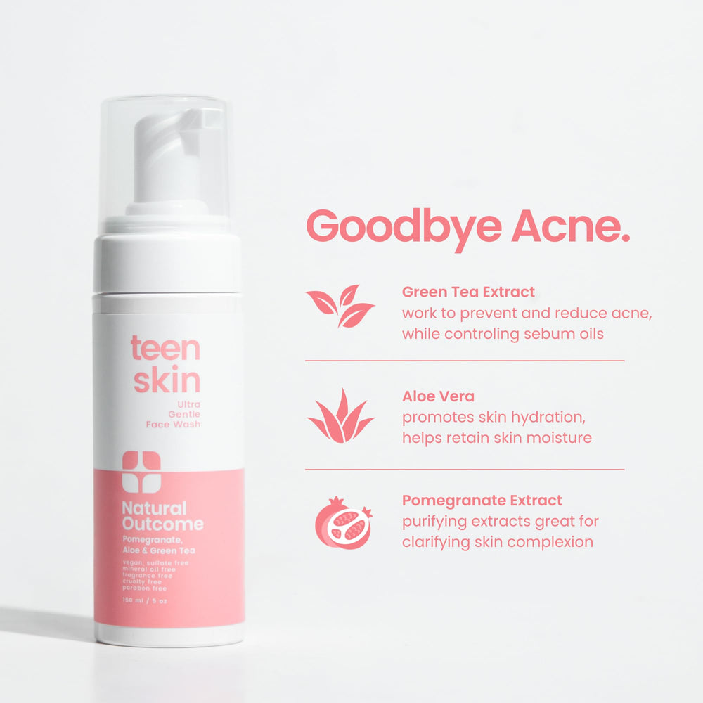 Natural Outcome teens bathroom routine image showing a simple daily cleanse