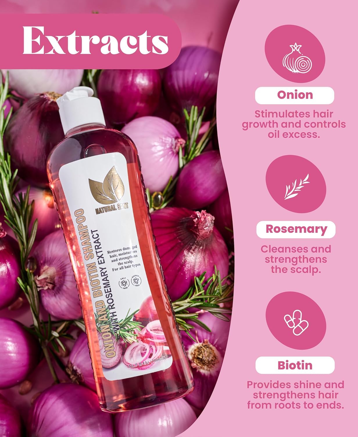 Natural Sant leave-in treatment applied to damp hair for smoother strands.