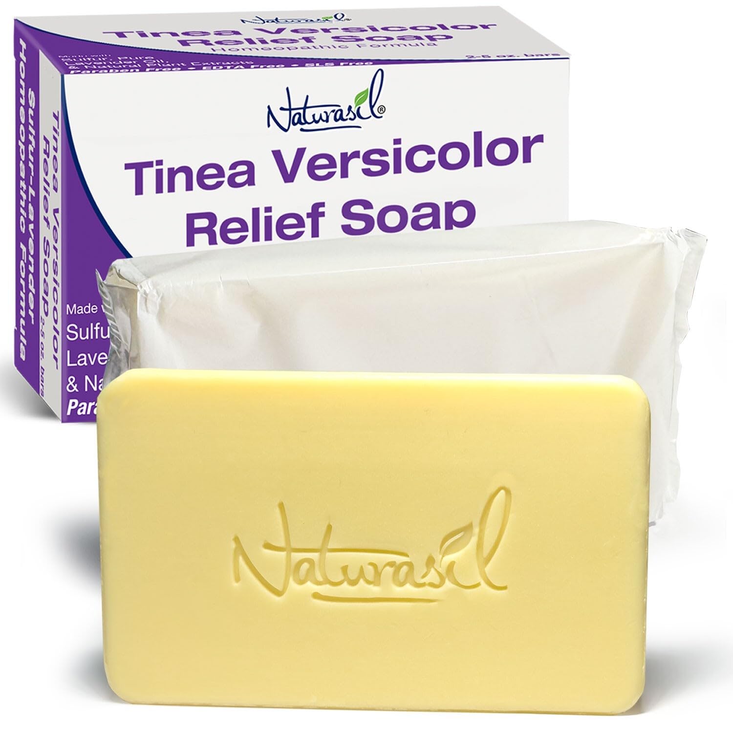 Naturasil Tinea Versicolor Soap bar 2oz lather demonstrates gentle cleansing with sulfur blend.
