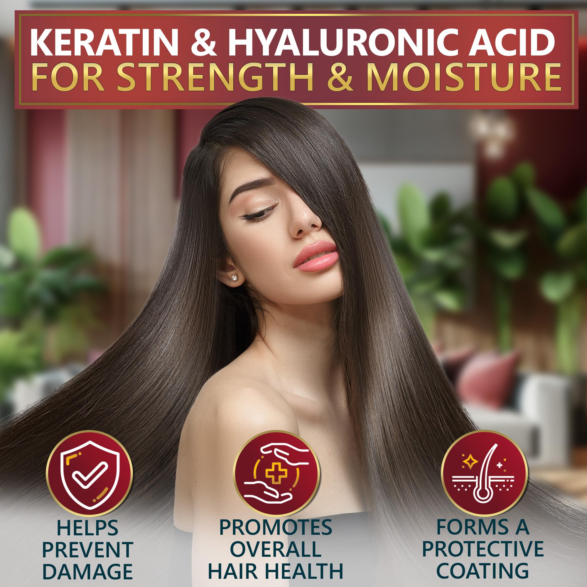 NATURAVIS Keratin Conditioner tube close-up showing smoothing nourishment for damaged hair.