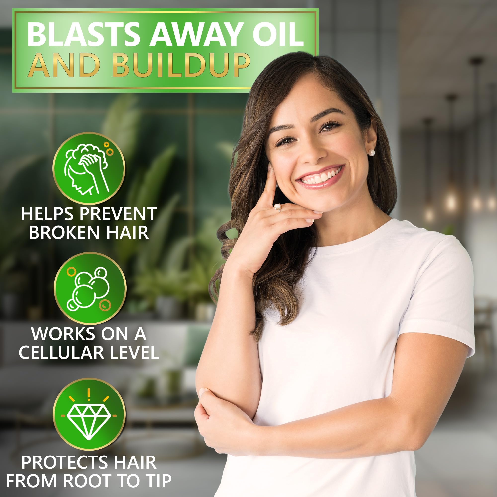 NATURAVIS Tea Tree Oil closeup showing scalp nourishment visuals