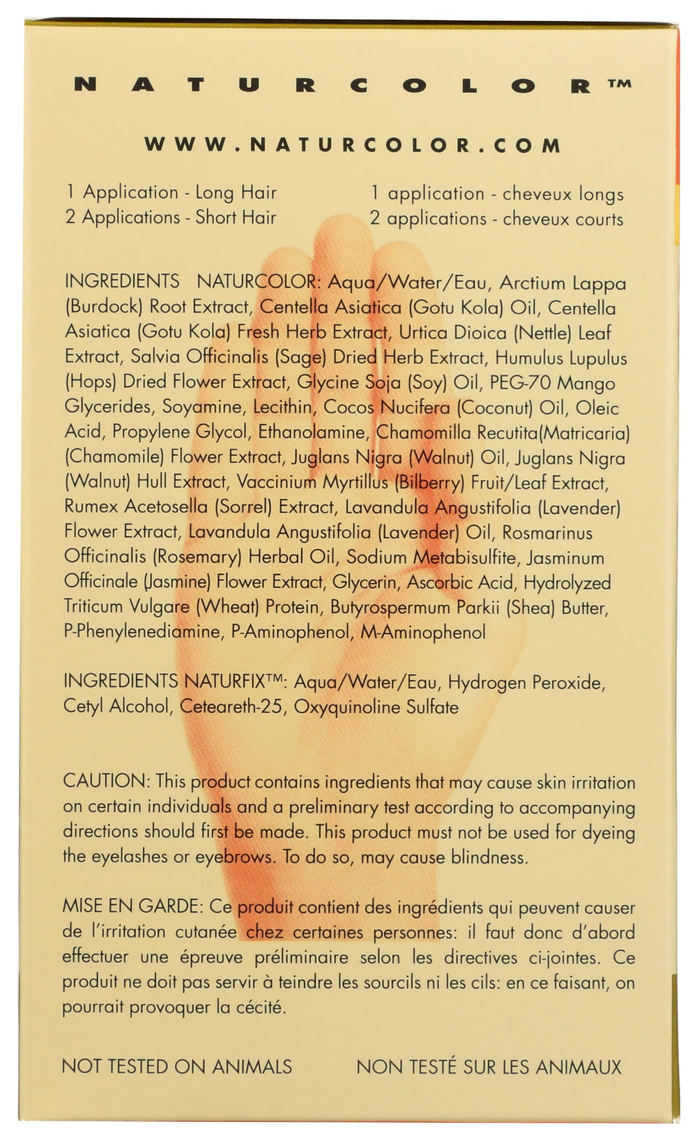 Naturcolor cruelty-free label signaling animal-friendly hair color choice.