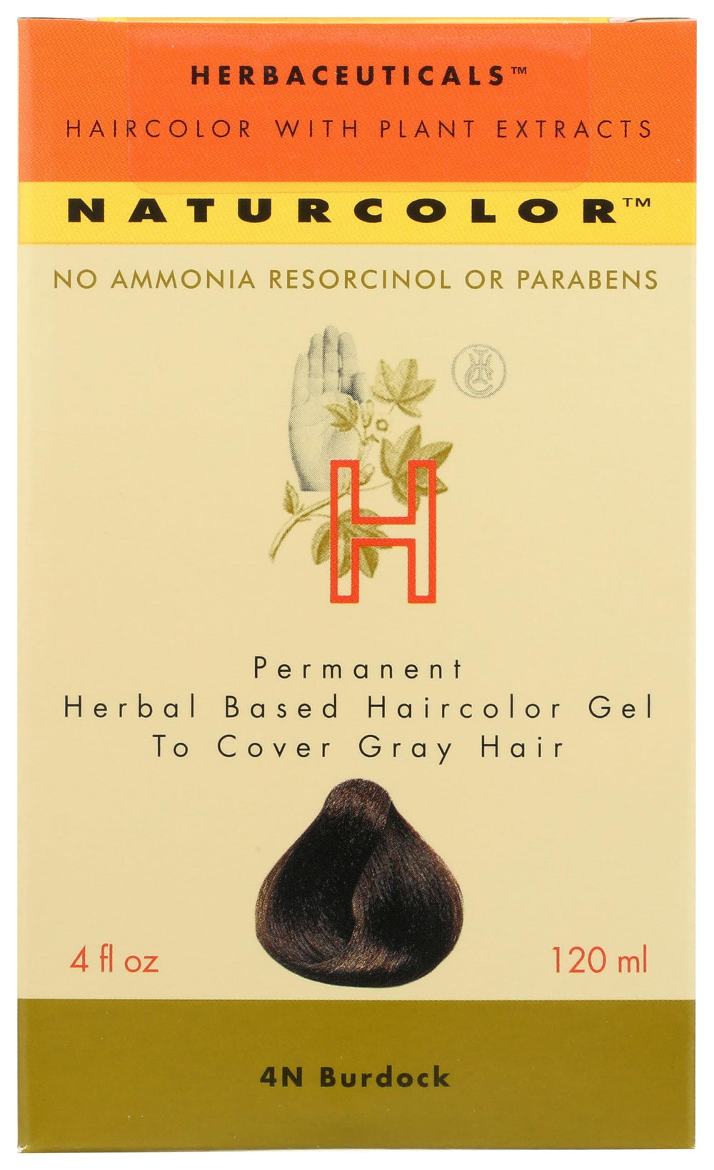 Naturcolor Burdock haircolor bottle shows rich, natural-looking dark brown shade.