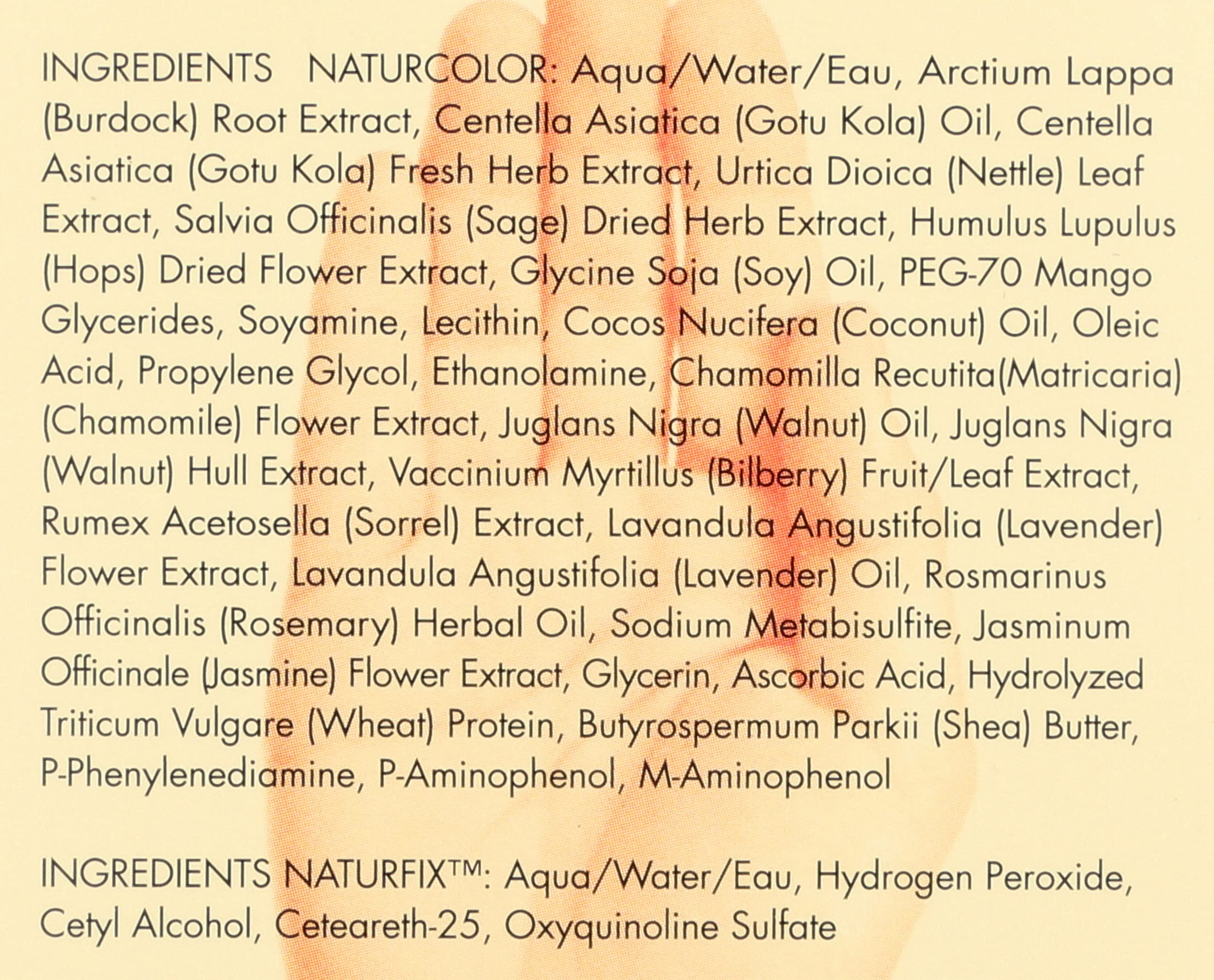 Naturcolor sesame blonde dried herb extracts in formula for natural color results
