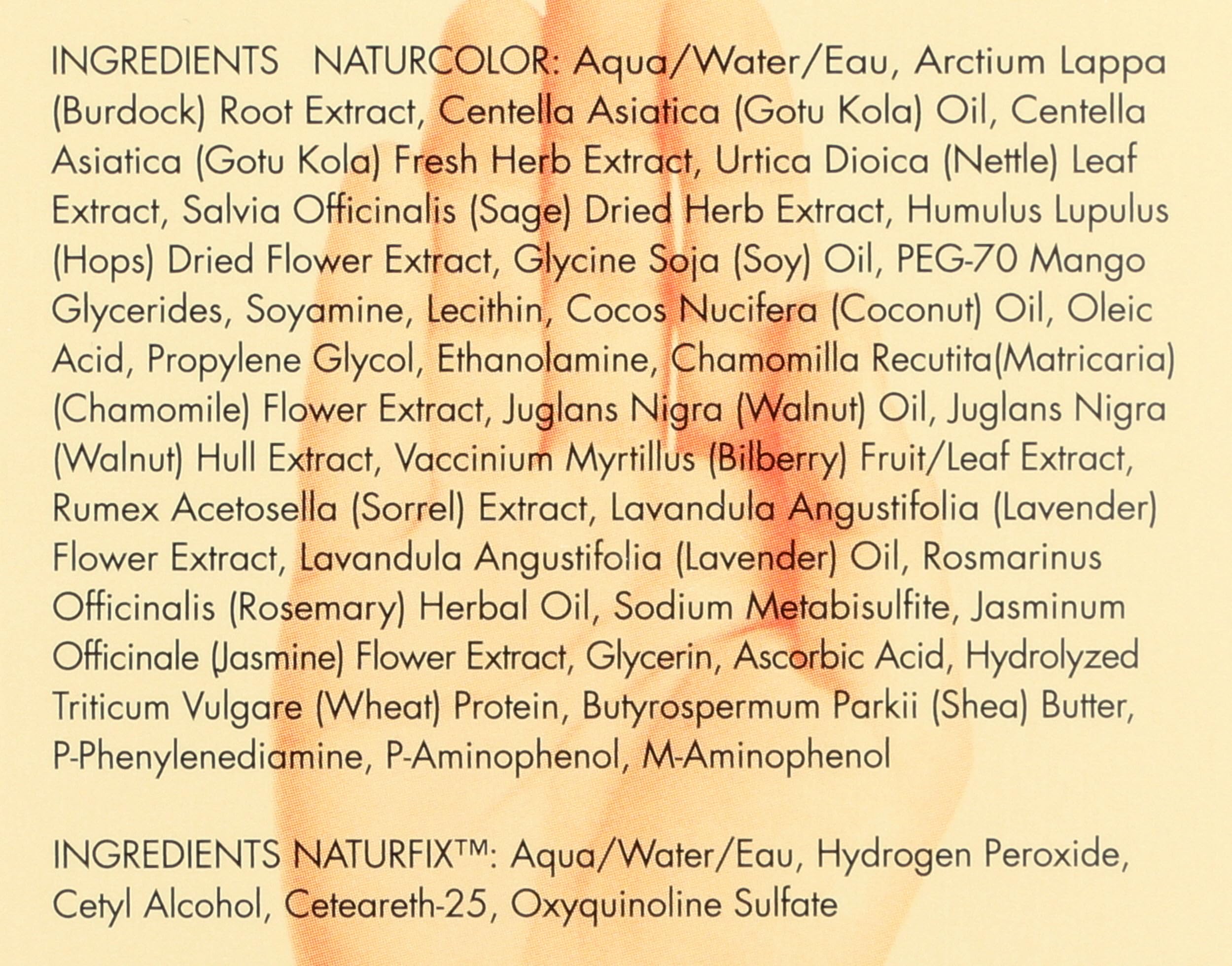 Herbal gel texture with burdock, nettle, chamomile extracts.