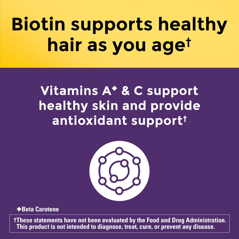 Nature Made ingredients label detail showing Lustriva, biotin and vitamins