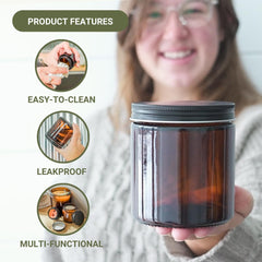 Nature Packaged amber glass close-up shows UV-protection color preserving formulations.