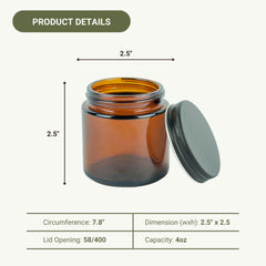 Nature Packaged amber jar 4oz leak-proof lid demonstrates mess-free, spill-resistant packaging for on-the-go use.