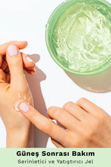 Nature Republic Aloe Vera 92% Gel on face for refreshing moisture