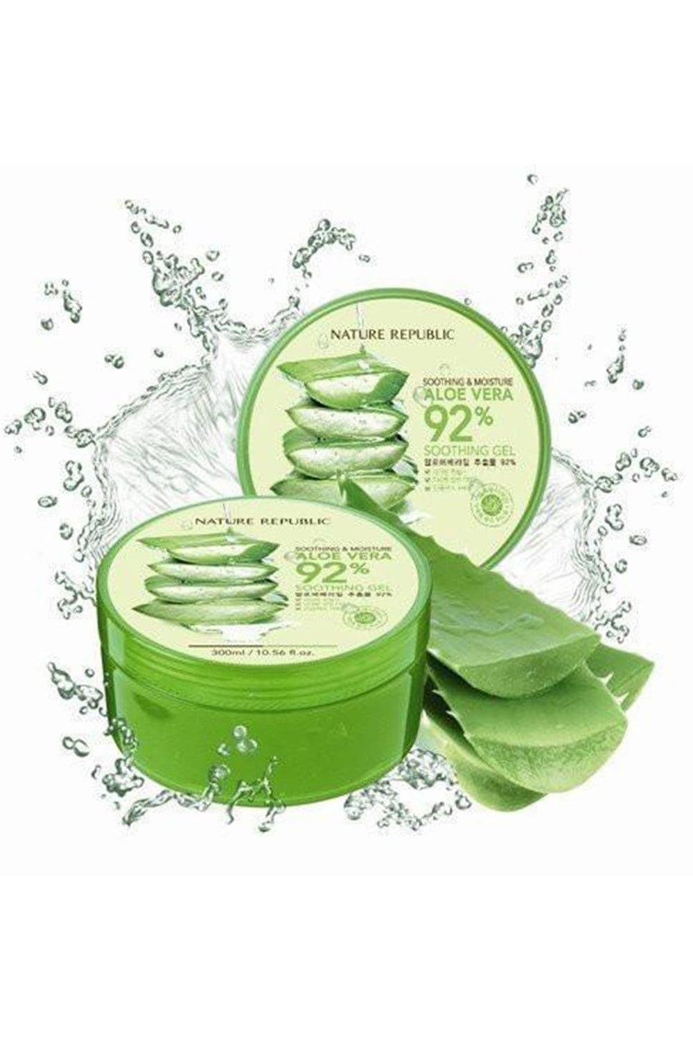 Nature Republic Aloe Vera 92% Gel outer tube delivering soothing hydration