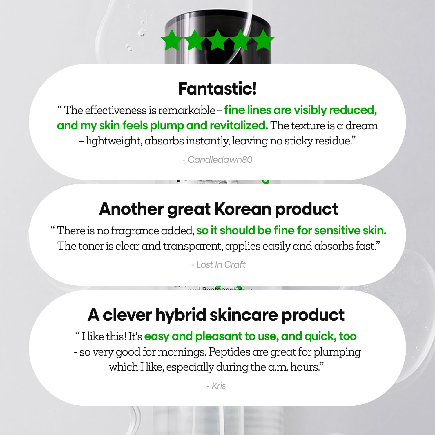 Packaging and bottle details highlighting 150 ml size