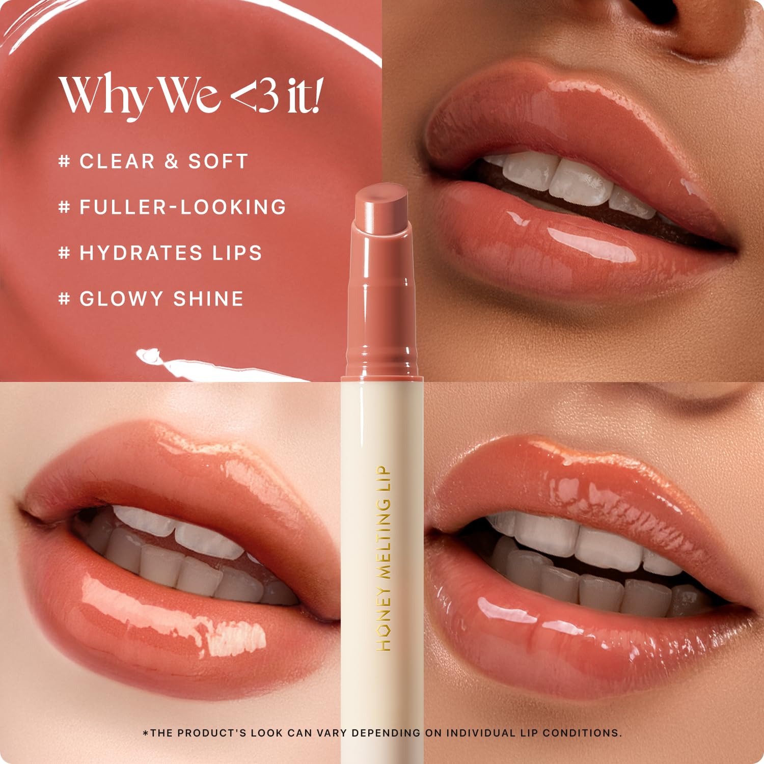 Nature Republic Honey Melting Lip 06 Coco swatches—sheer color with hydration.