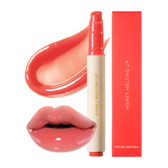 Nature Republic Honey Melting Lip 10 Peach bottle closeup for hydrating color
