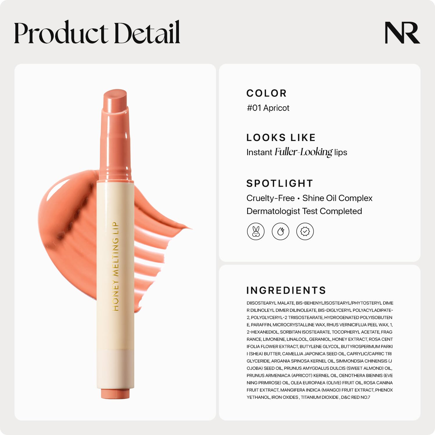 Nature Republic Honey Melting Lip Apricot smooth daily wear