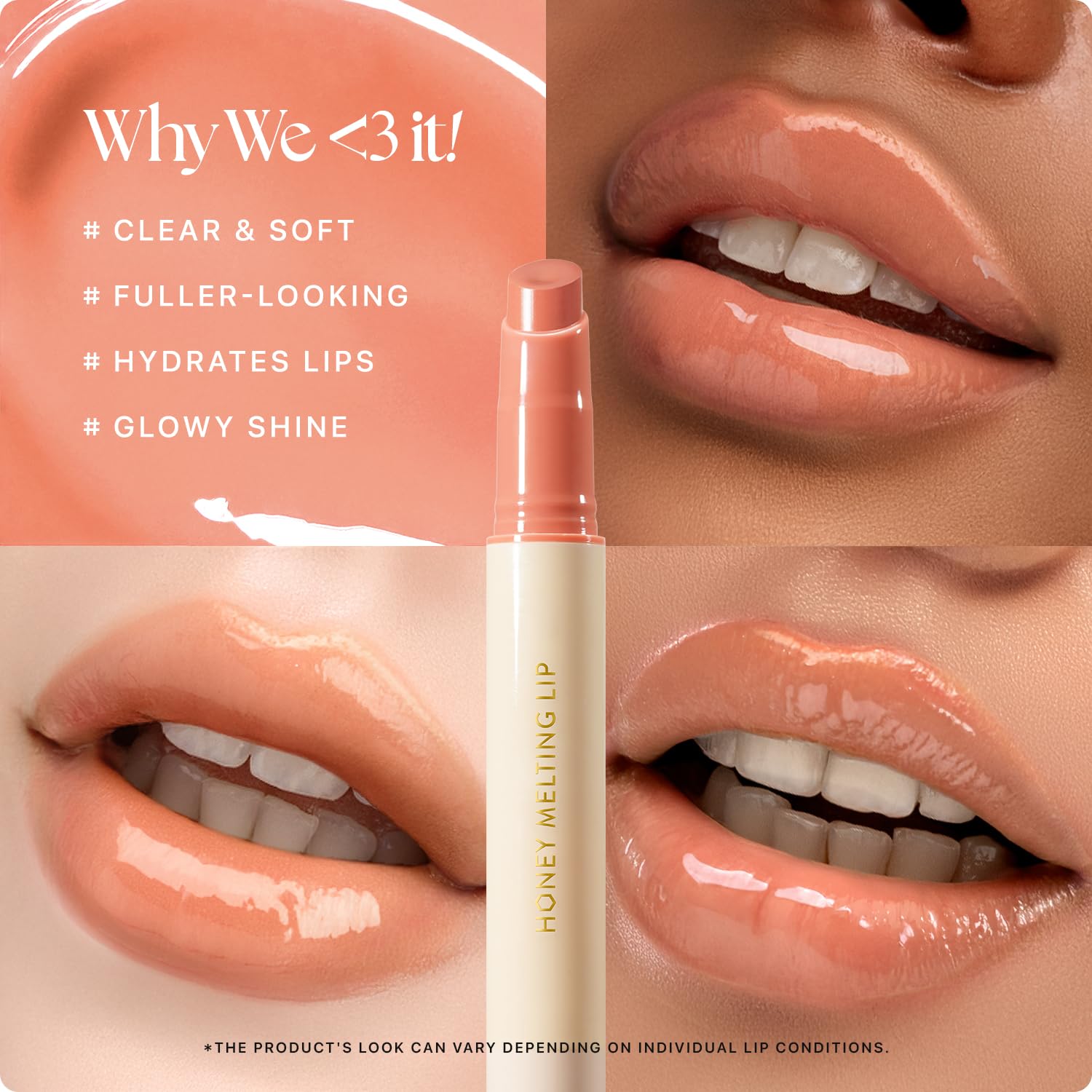Nature Republic Honey Melting Lip Apricot tube wand, melt texture