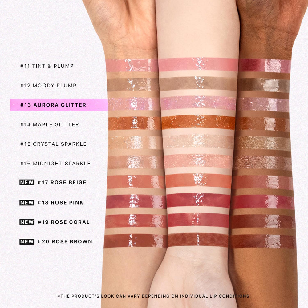 Nature Republic Honey Melting Lip Glitter 13 Aurora worn lips glow.