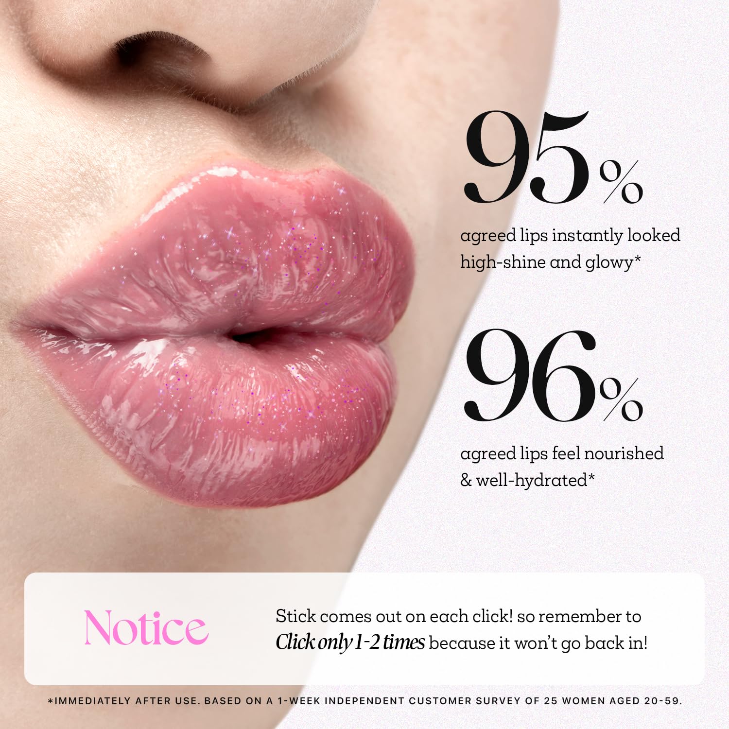Nature Republic Honey Melting Lip Glitter 13 Aurora tube application close-up shows creamy texture.