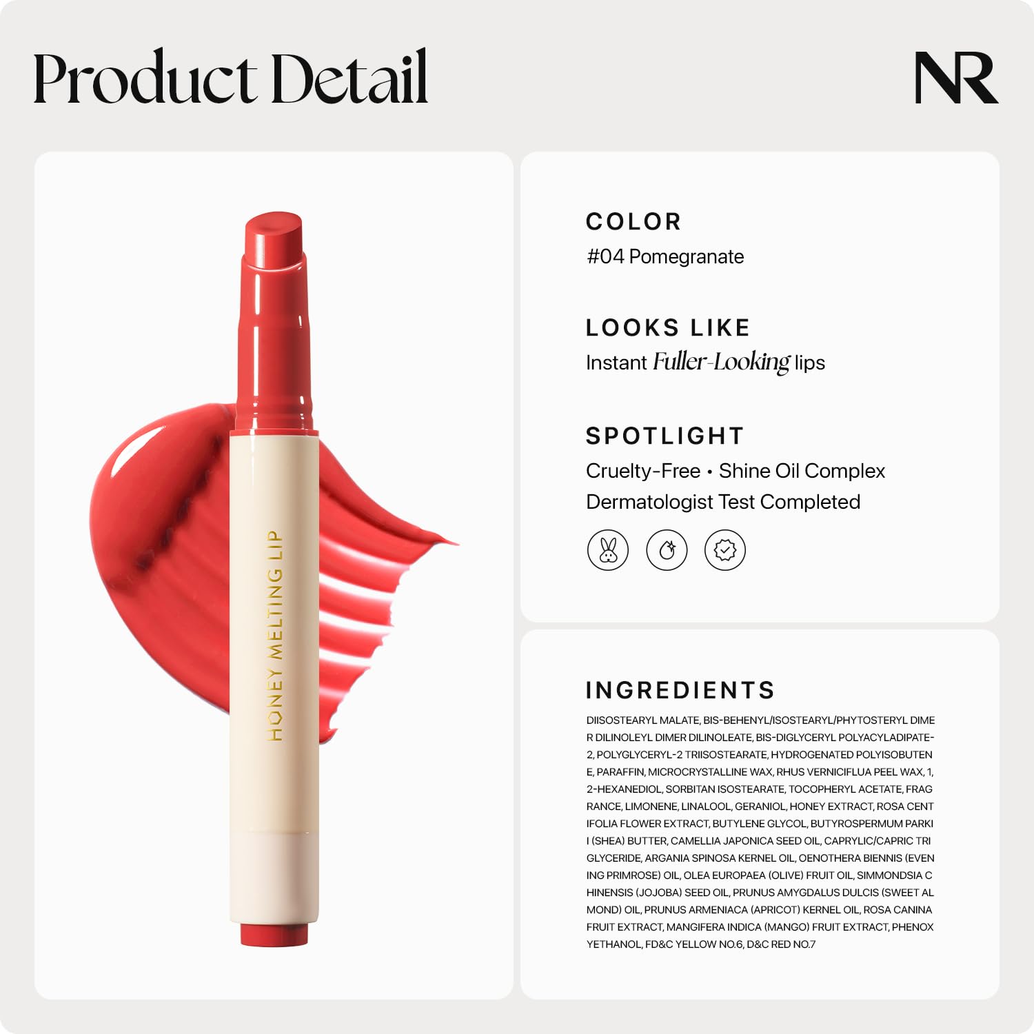 Nature Republic Honey Melting Lip Pomegranate hydration keeps lips nourished