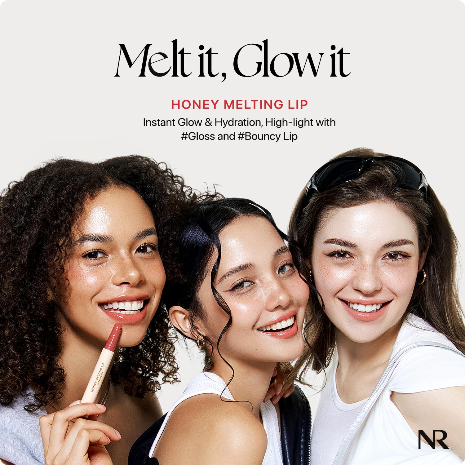 Nature Republic Honey Melting Lip Pomegranate wear test on lips shows lasting glow