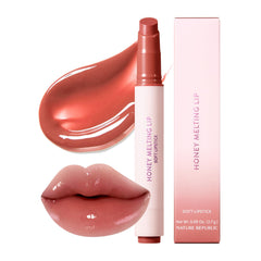 Nature Republic Honey Melting Lip in Rose Coral swirls delivers hydrated color for a glassy glow.