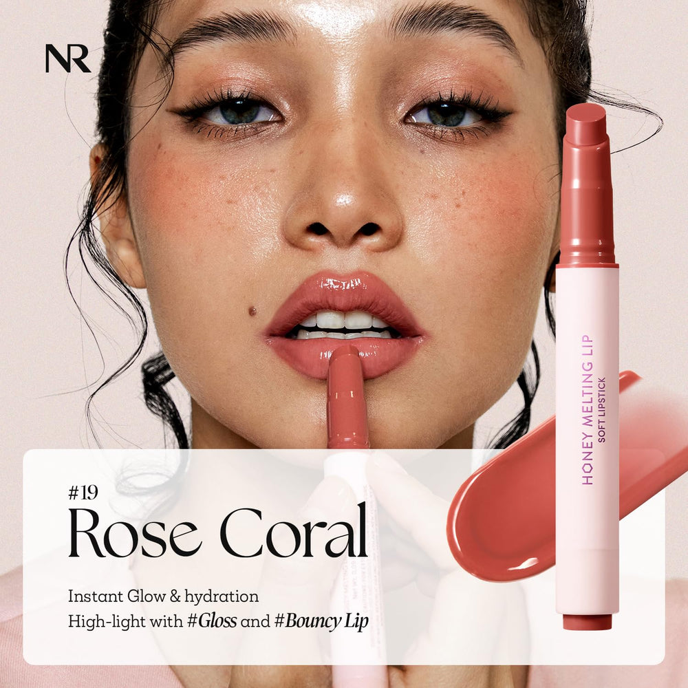 Nature Republic Honey Melting Lip texture application shows a soft, kissable finish with sheer pigment.