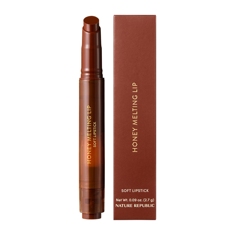Nature Republic Labial Miel Derretida en empaque, acabado brillante e hidratante.