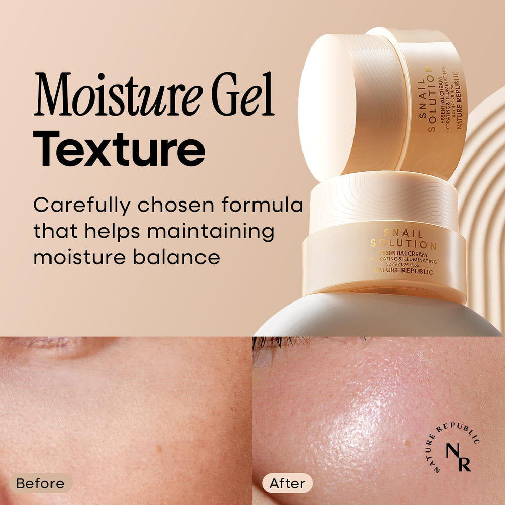 Nature Republic Snail Mucin Cream shown in morning routine for glow and hydration