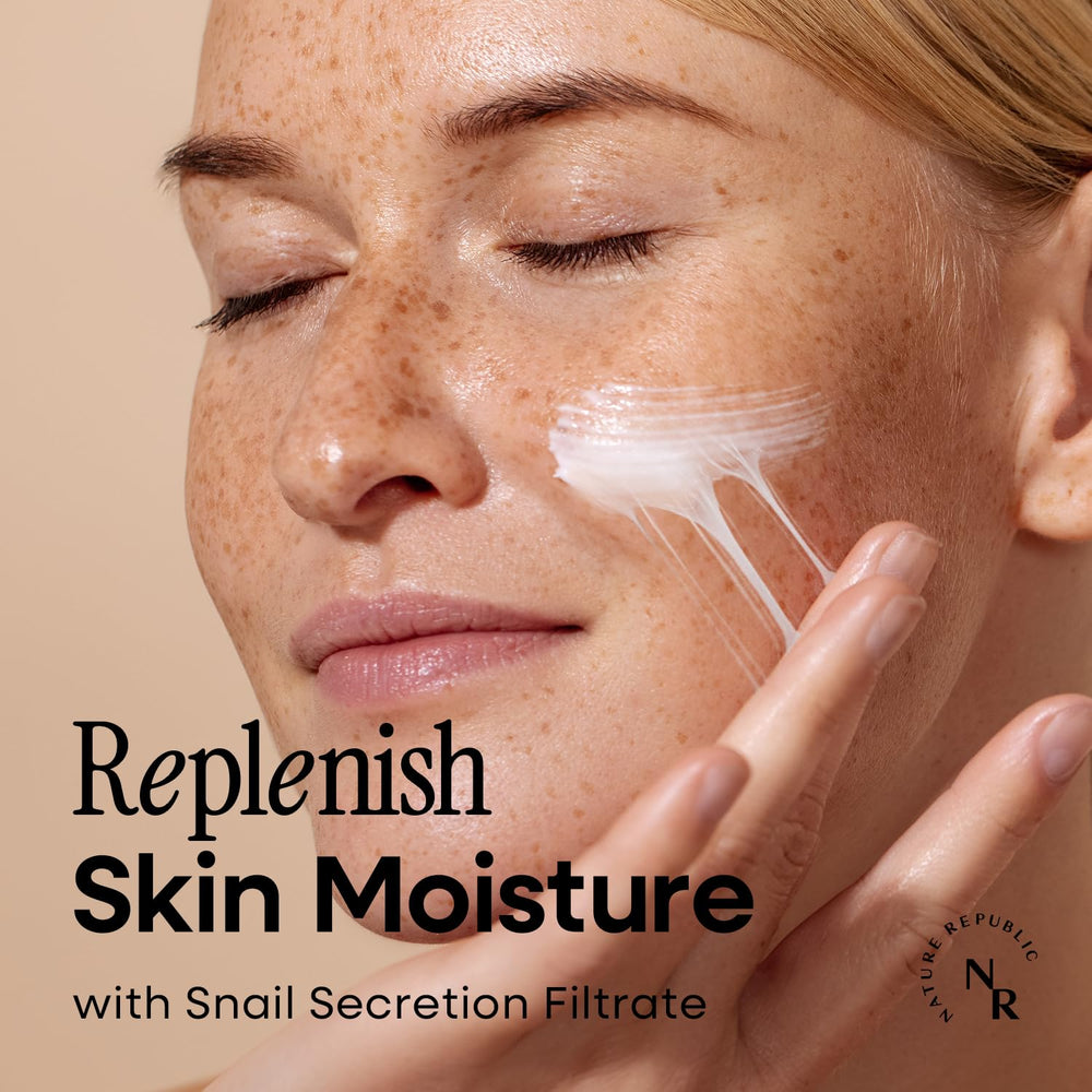 Nature Republic Snail Mucin Cream packaging highlight sustainable no-harm formulation