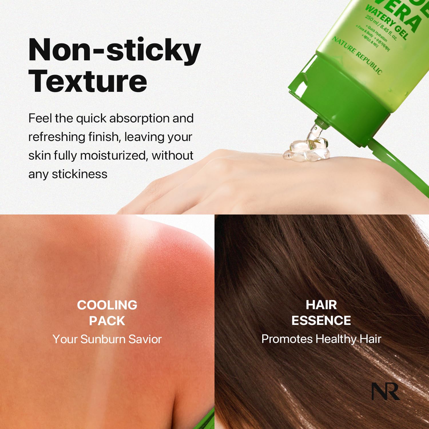 Nature Republic Vegan-certified logo highlights cruelty-free, plant-based ingredients.